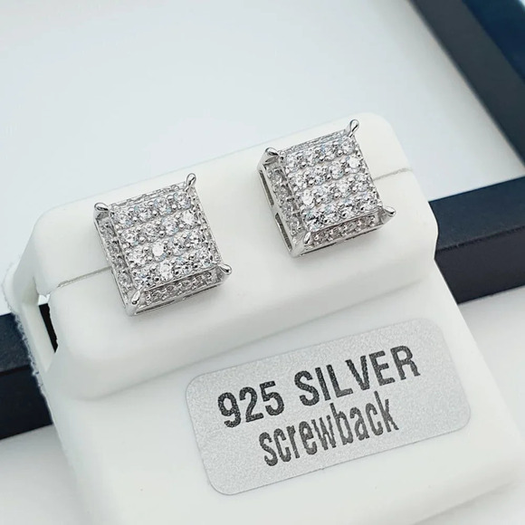 "925 Sterling Silver Cubic Zirconia Earrings, UU1P6A6106 - Picture 3 of 9